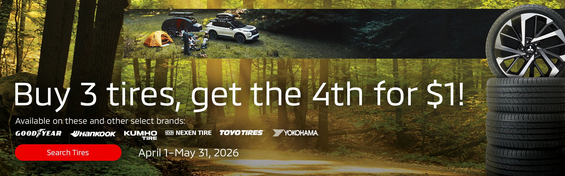 Buy 3 Tires Get The 4th For $1